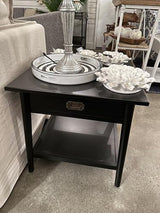 Provence Bedside Table - Black - 550 X 550 X 560