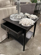 Provence Bedside Table - Black - 550 X 550 X 560