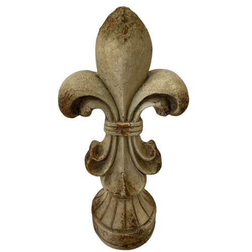 Fleur Di Lis Finial - Indoor & Outdoor - Antique Marble Magnesia Composite
