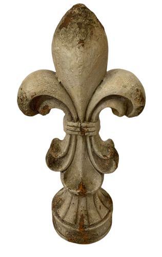 Fleur Di Lis Finial - Indoor & Outdoor - Antique Marble Magnesia Composite