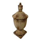 Urn with Lid - Indoor & Outdoor - Antique Marble Magnesia Composite - QD5038