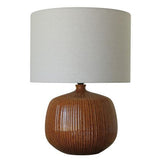 Tabacco Ceramic Lamp with Linen Shade - 380 X 380 X 515