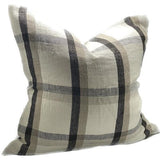 Linen Cushion Cover - Ivory / Natural / Black - 550 X 550