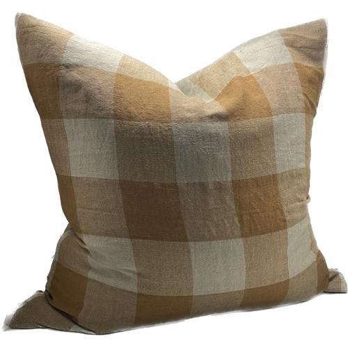 Linen Cushion Cover - Toffee - 550 X 550