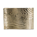 Aluminium Timber Wavy Rect Vase, Small - 250 X 95 X 225