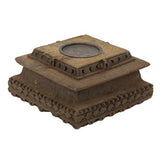 Antique Carved Pillar Candle Holder - 260 X 260 X 1140