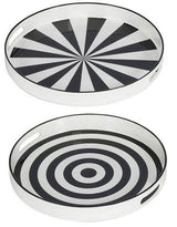 B&w Round Tray Set of 2