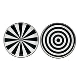 B&w Round Tray Set of 2