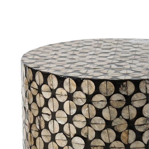 Natural Shell Finish with Black Footstool