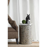 Natural Shell Finish with Black Footstool