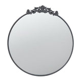 Black Metal Round Mirror - Width830xheight930mm