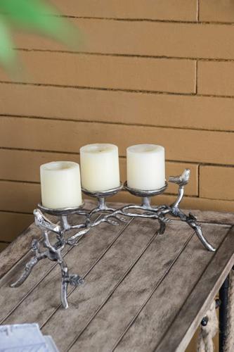 Bird 3 Pillar Candle Holder - 406 X 152 X 165