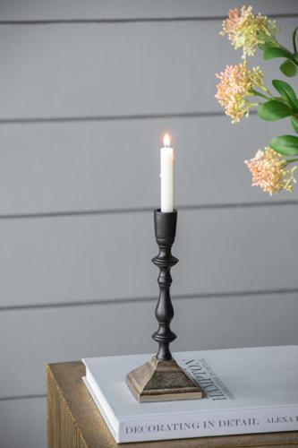 Black / Gold Candle Holder - 76 X 76 X 230