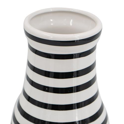 Black / White Hand Painted Vase - 177 X 177 X 457