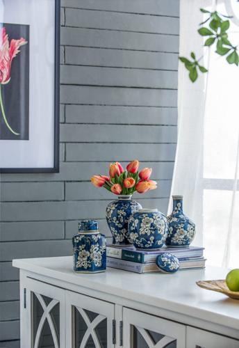 Blue and White Jar and Vase Set of 4 - 105 X 95 X 155