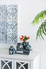Blue and White Jar and Vase Set of 4 - 105 X 95 X 155