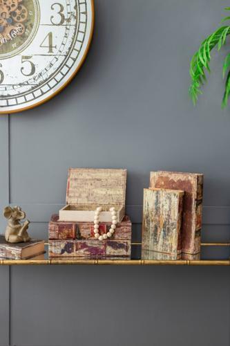 Antique Book Boxes Set of 6