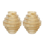 Glass Vase Set of 2 Amber - 150 X 150 X 170