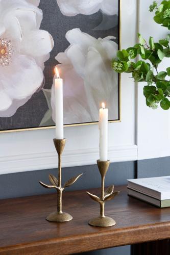 Set of 2 Candle Holder L:5.7x3.7x9" S:5.7x3.7x7"