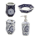 Blue Bathroom Accessory Set