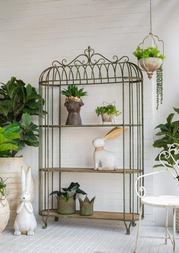 Rustic Metal Shelf Unit