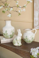 Ceramic Green Floral Vase - 175 X 175 X 255