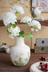 Ceramic Green Floral Vase - 175 X 175 X 255
