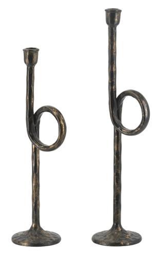 Iron Candle Holder Set of 2 - L:130x100x457; S: 130x100x380