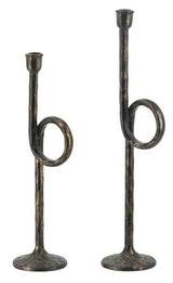 Iron Candle Holder Set of 2 - L:130x100x457; S: 130x100x380