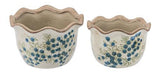 Blueberry Ceramic Vase Set of 2 - L: 205x205x130; S: 180x180x115