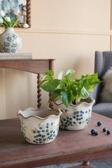 Blueberry Ceramic Vase Set of 2 - L: 205x205x130; S: 180x180x115