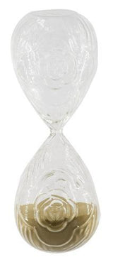 Rose Embossed Hourglass with Tan Sand - Large