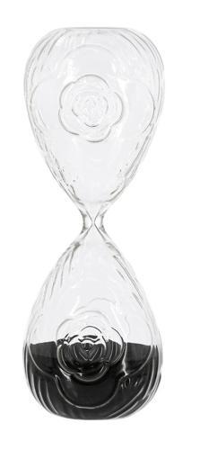 Rose Embossed Hourglass with Black Sand - Large