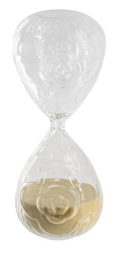 Rose Embossed Hourglass with Tan Sand - Small