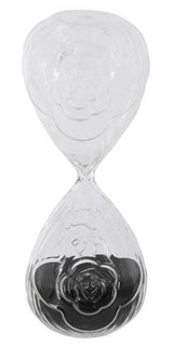 Rose Embossed Hourglass with Black Sand - Small
