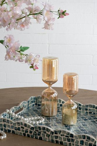 Amber Shimmer Hourglass with White Sand - Small