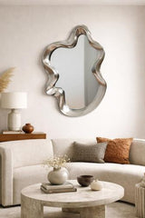 Vintage Silver Abstract Mirror - 1040 X 650 X 70