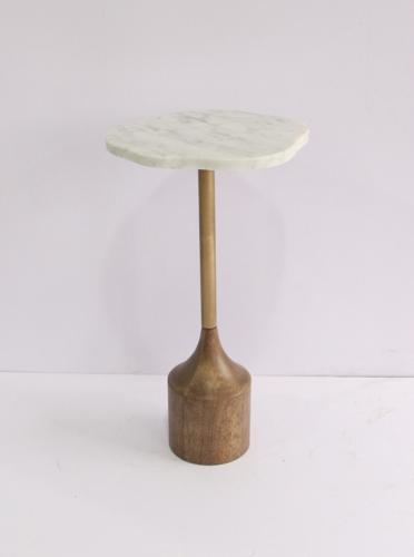Marble Top Side Table - Walnut - 300 X 285 X 500