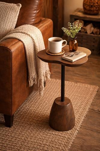 Clover Side Table - Walnut - 300 X 300 X 520