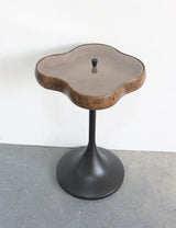 Clover Side Table Withglass Lid - Walnut / Black - 360 X 325 X 510