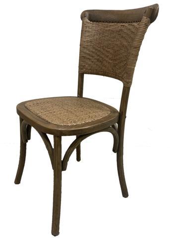 Rattan Weave Dining Chair - Antique Oak - 500 X 530 X 890