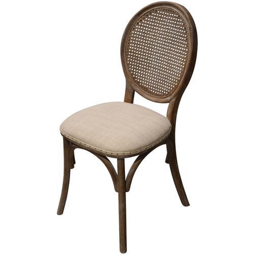 Heritage Dining Chair - Burnt Oak with Natural Linen Seat