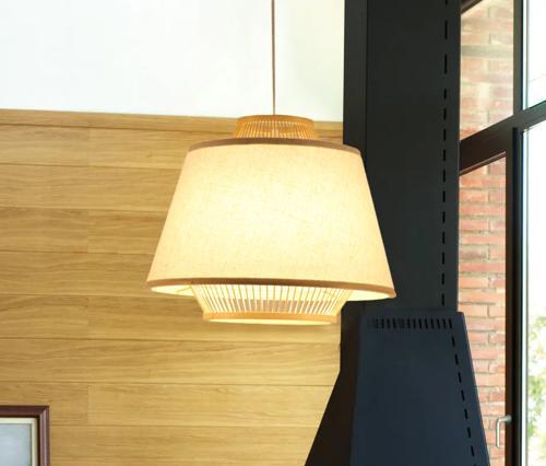 Bamboo & Linen Pendant