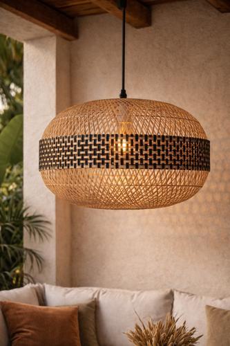 Bamboo Pendant - Natural / Black