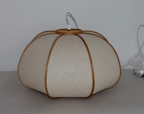 Bamboo & Linen Pendant - Natural