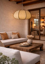 Bamboo & Linen Pendant - Natural