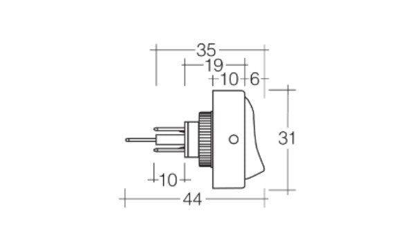 Off/On rocker switch with green LED indicator, designed for 30A at 12V, ensuring reliable control for DIY and automotive projects.