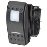 12 / 24v Off / Momentary (On) Led Illuminated Sealed Rocker Switch (Red)