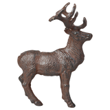 Set of 2 assorted cast iron deer figurines, showcasing detailed antlers, handcrafted with traditional techniques.