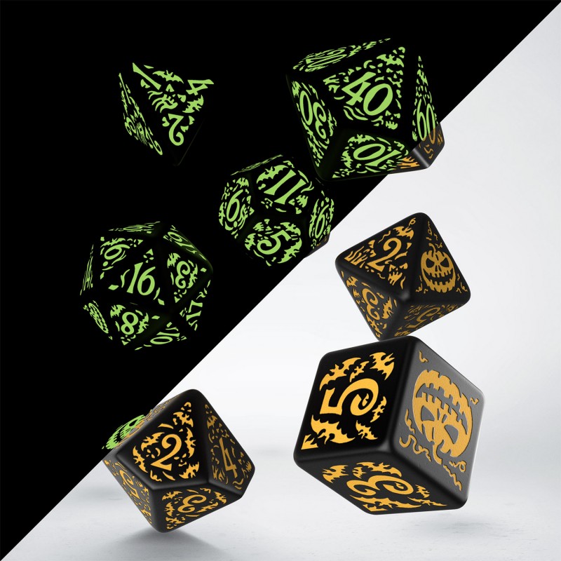 Q Workshop - Halloween Pumpkin 7 Dice Set